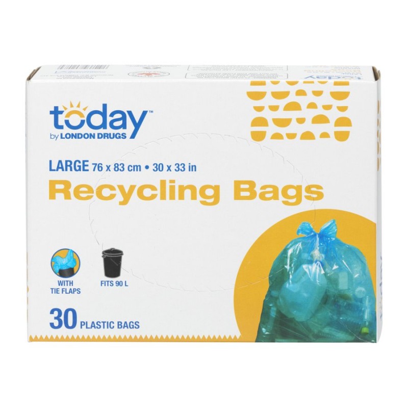 Today by London Drugs Trash Bag - Blue - Large - 90L/30s