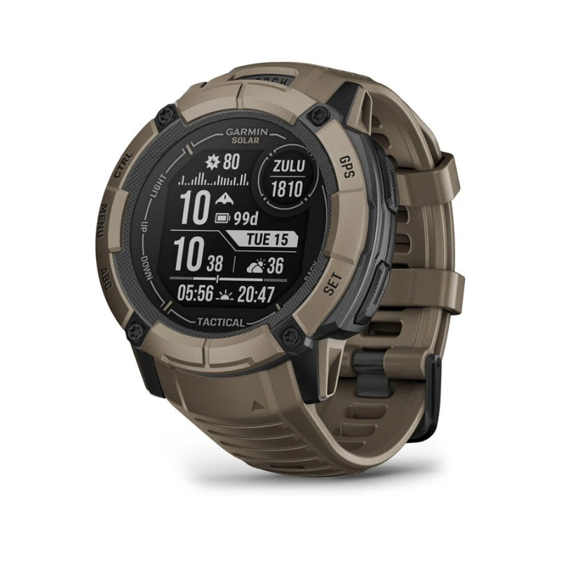 Garmin Instinct 2X Solar Tactical Edition Smartwatch - 50mm - Coyote Tan - 010-02805-12