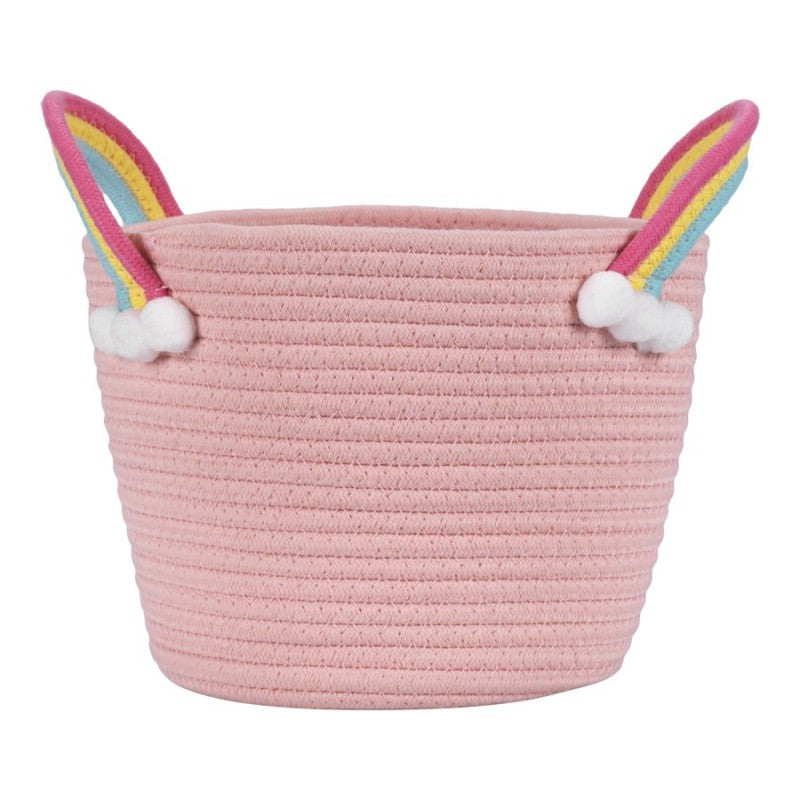 Collection by London Drugs Storage Basket - Pink with Rainbow Handles