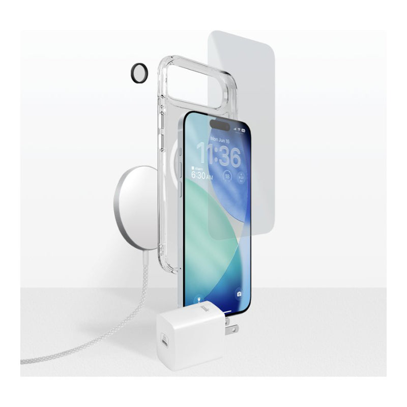 LOGiiX Essentials Charging & Protection Bundle for Apple iPhone 17 Air - White / Clear - LGX-14010