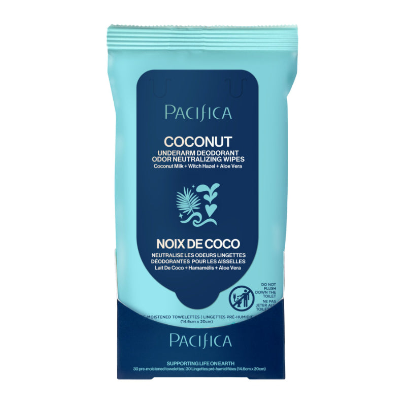 Pacifica Coconut Deodorant Wipes - 30's