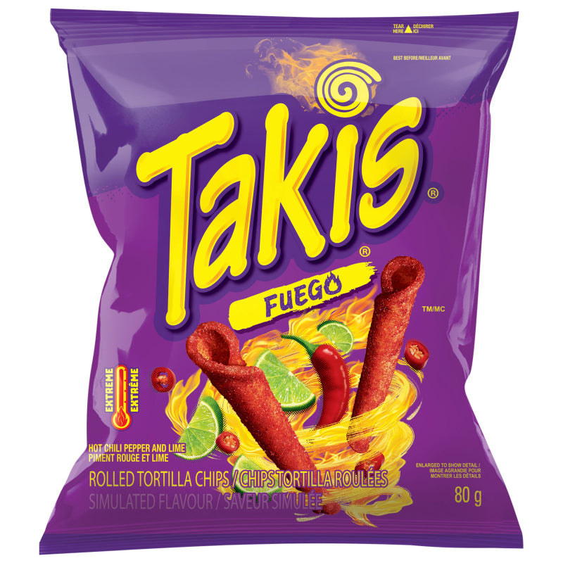 Takis Fuego Rolled Tortilla Chips - Hot Chili Pepper and Lime - 80