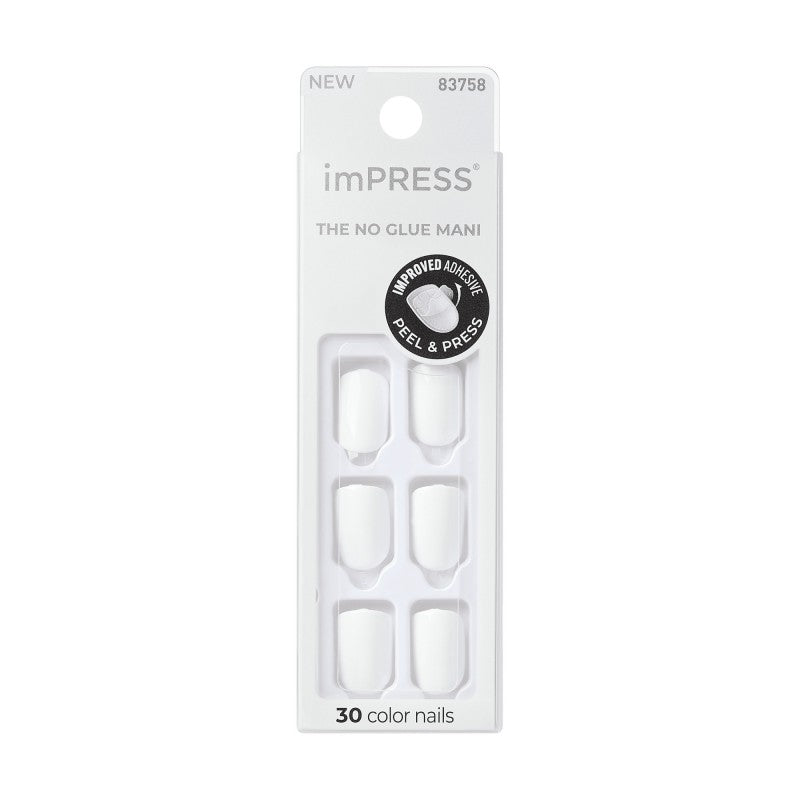 ImPRESS The No Glue Mani False Nails Kit - Short - Squoval - Frosting - 30's