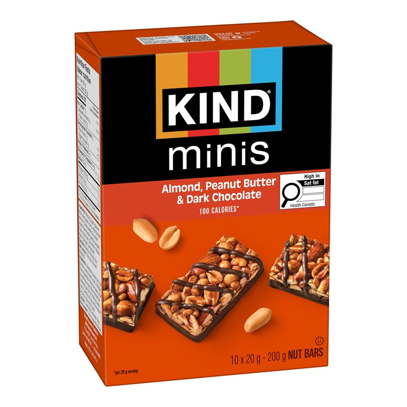 KIND Minis Nut Bars - Almond, Peanut Butter & Dark Chocolate - 10 x 20g