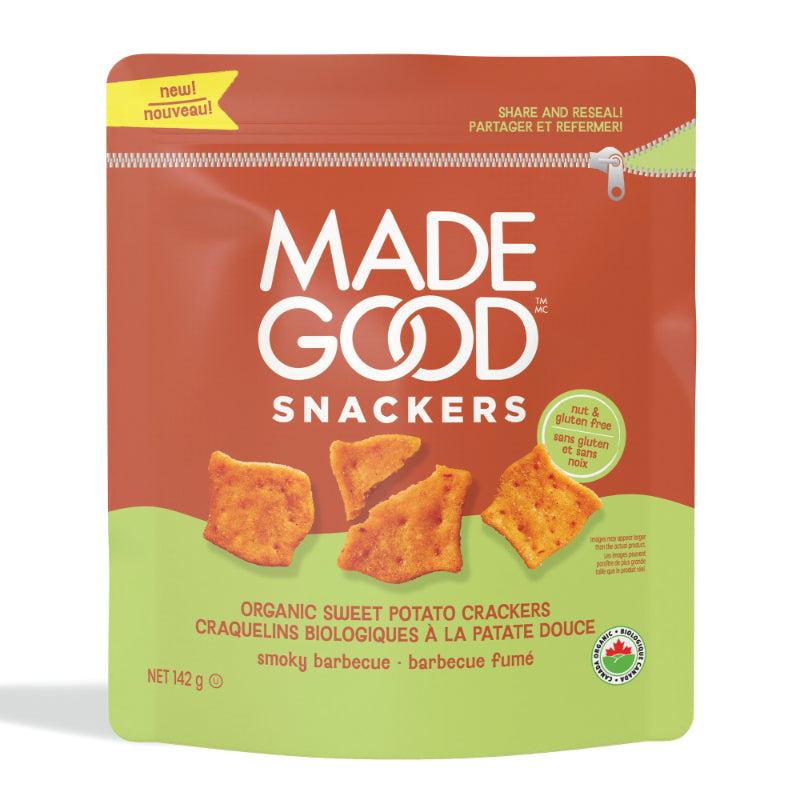 MadeGood Snackers Organic Sweet Potato Crackers - Smoky Barbecue - 142g