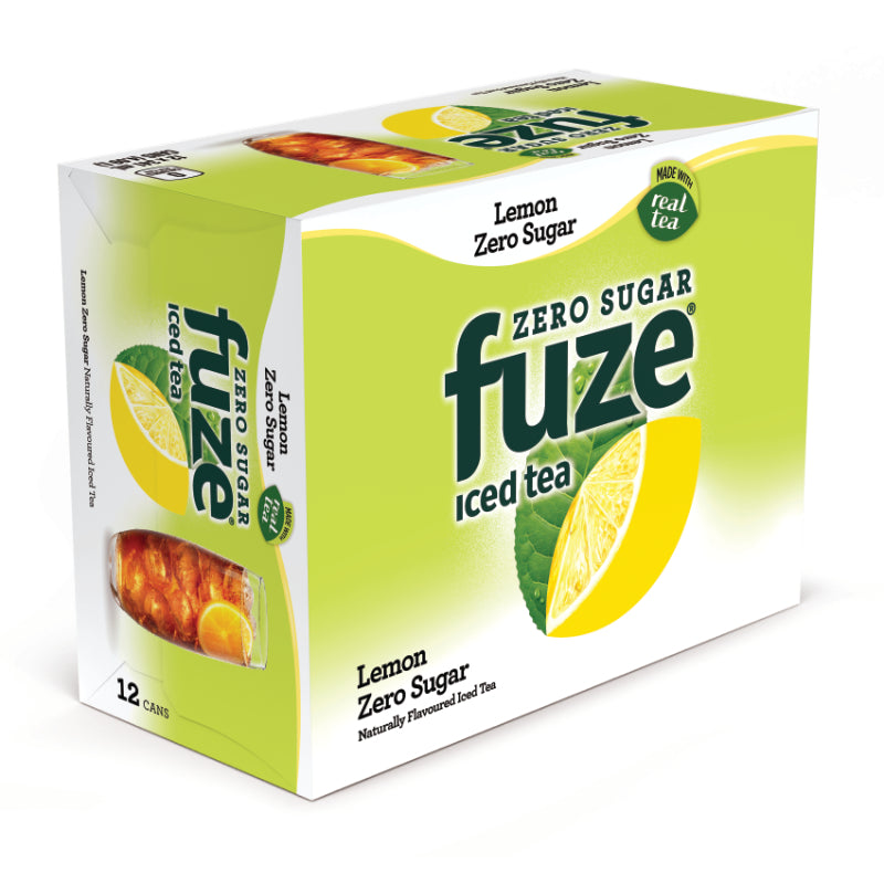 Fuze Naturally Flavoured Zero Sugar Iced Tea - Lemon - 12x341ml