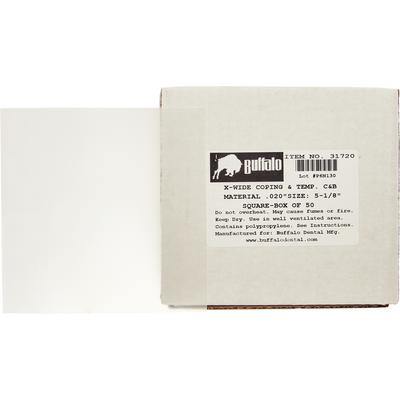 Coping and Temporary Crown & Bridge Material Cloudy Polypropylene 5"x5"