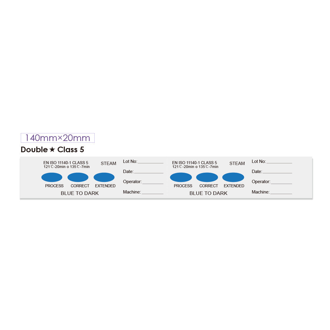 Class 5 Chemical Integrators, Double 140mm×20mm - Box of 200