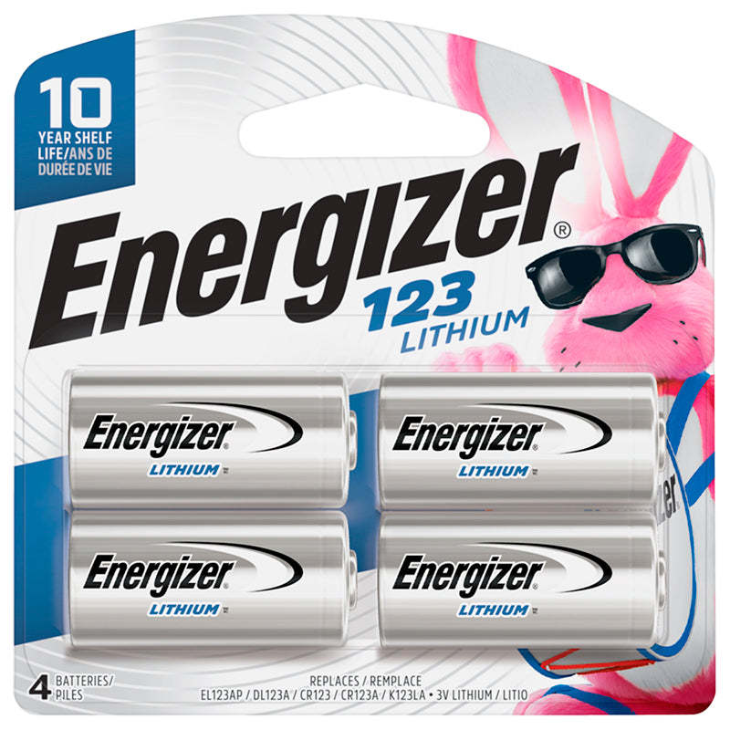 Energizer 123 Lithium Batteries - 4 Pack - EL123BP-4