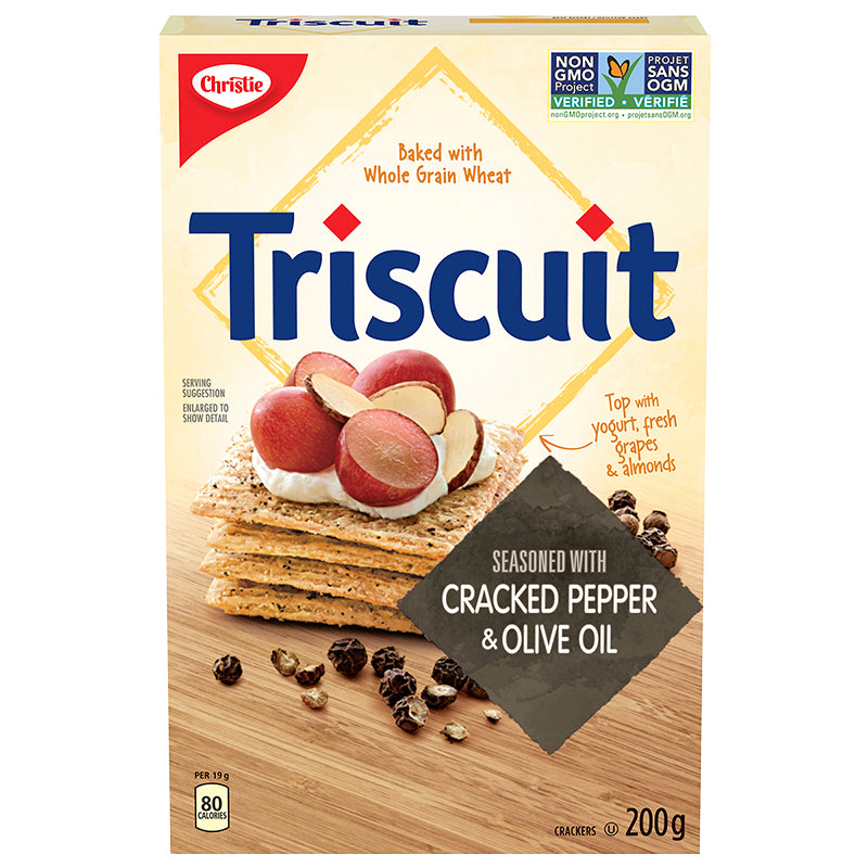 Christie Triscuit Crackers - Cracked Pepper & Olive Oil - 200g