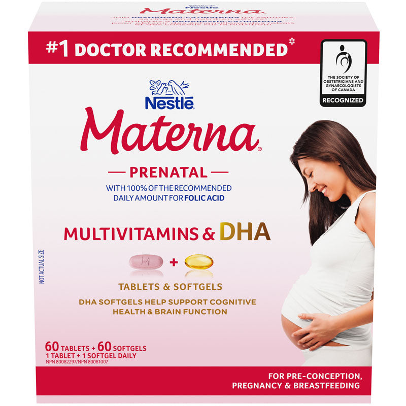 Materna Prenatal Combo Pack Multivitamin and Docosahexaenoic Acid (DHA) - 2 x 60's