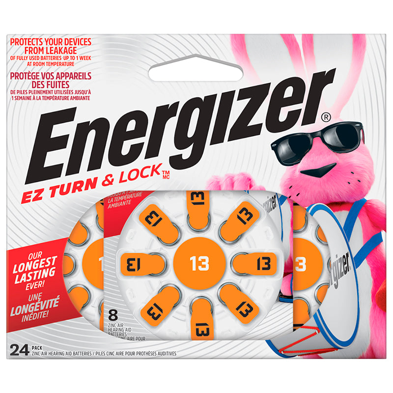 Energizer EZ Turn & Lock Size 13 Hearing Aid Batteries - 24 Pack - AZ13DP-24