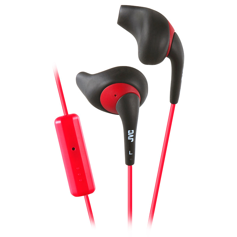 JVC Gumy Sport Secure Fit Earbuds - Black/Red - HAENR15B