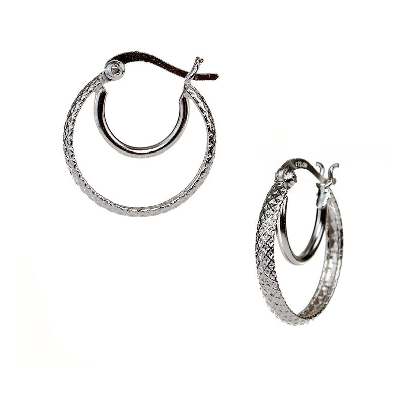 Charisma Sterling Silver Double Hoop Earrings