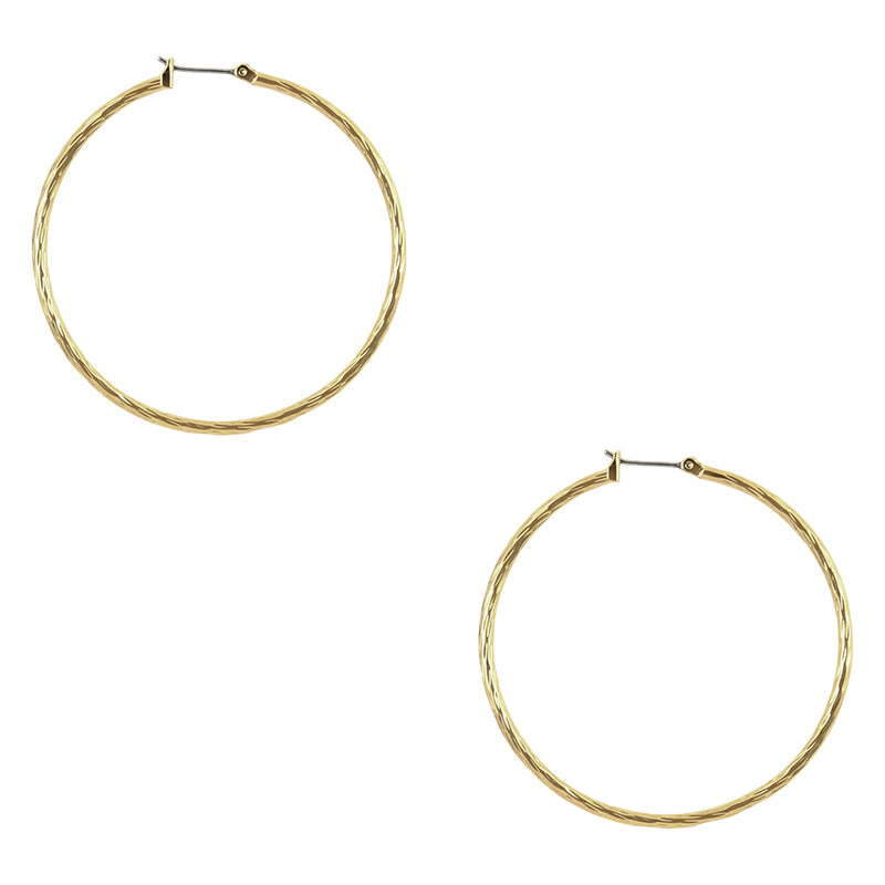 Anne Klein Hoop Earrings - Gold Tone