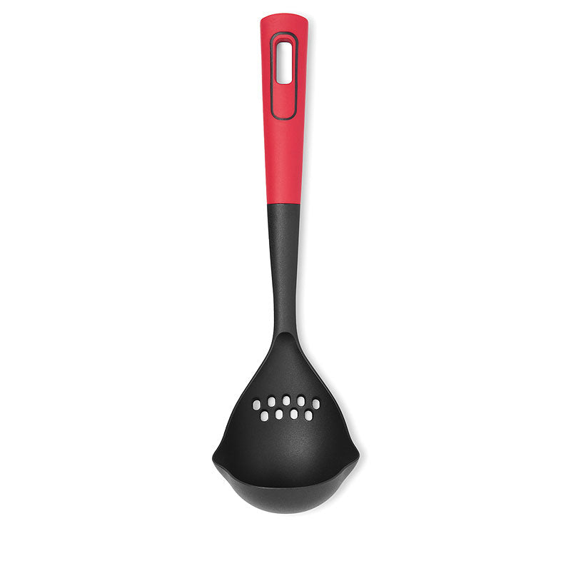 Starfrit Nylon Ladle - Integrated Skimmer - Red/Black