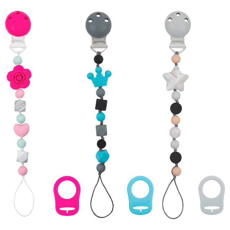 Kushies Silibeads Pacifier Clip - Assorted