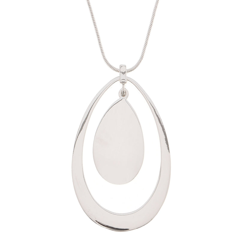 Nine West Adjustable Pendant Necklace - Silver