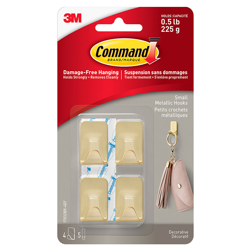 3M Command Hook - Metallic Quartz - 4 pack