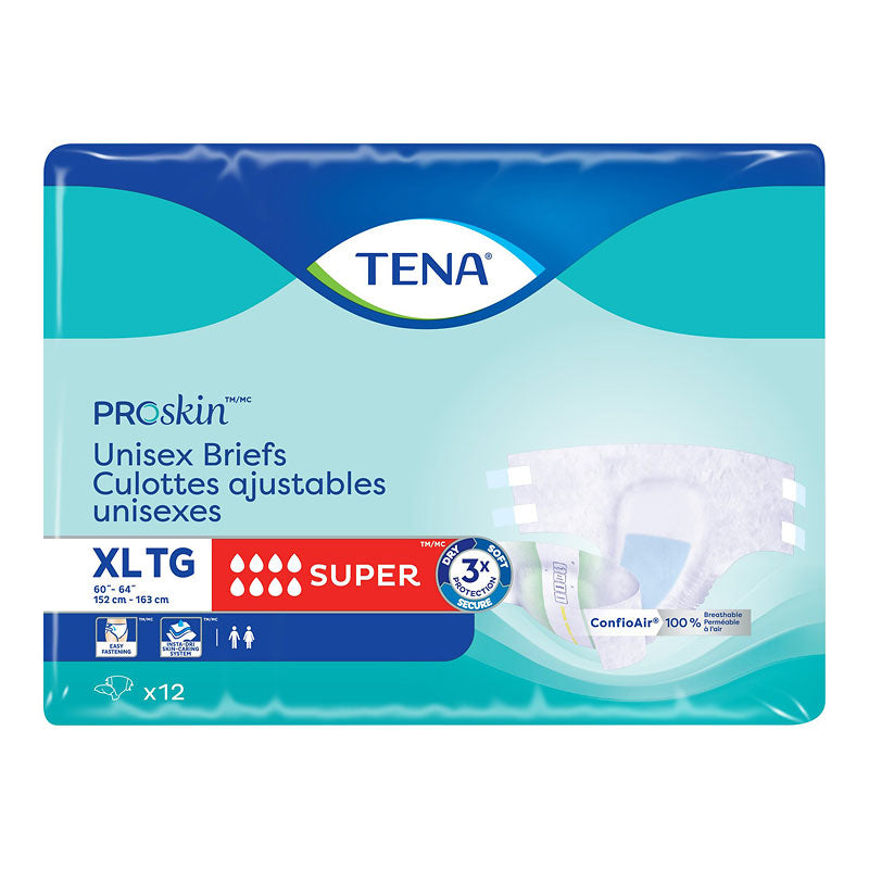 TENA ProSkin Unisex Incontinence Briefs - Super - Extra Large - 12s