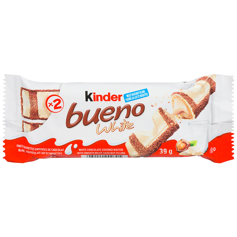 Kinder Bueno Candy Bar - White Chocolate and Hazelnut Cream - 39g