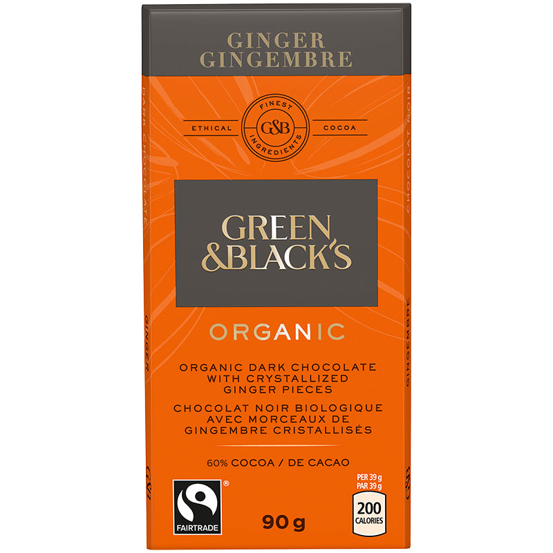 Green & Black's Organic Chocolate - Ginger - 90g