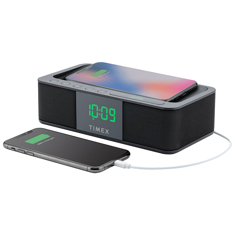 Timex Alarm Clock with Qi Wireless Charging - Black - TW400B - Open Box or Display Models Only