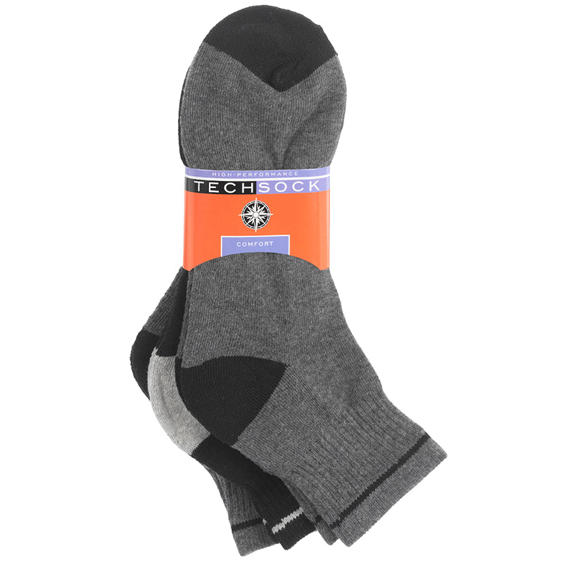 Techsock Anklet Cushion Sock - Men's - Grey - 3 pack