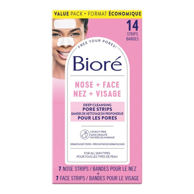Biore Deep Cleansing Pore Strips Combo for Face & Nose - 14 strips