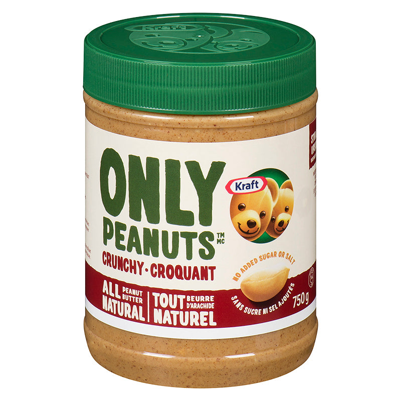 Kraft Only Peanuts All Natural Peanut Butter - Crunchy - 750g