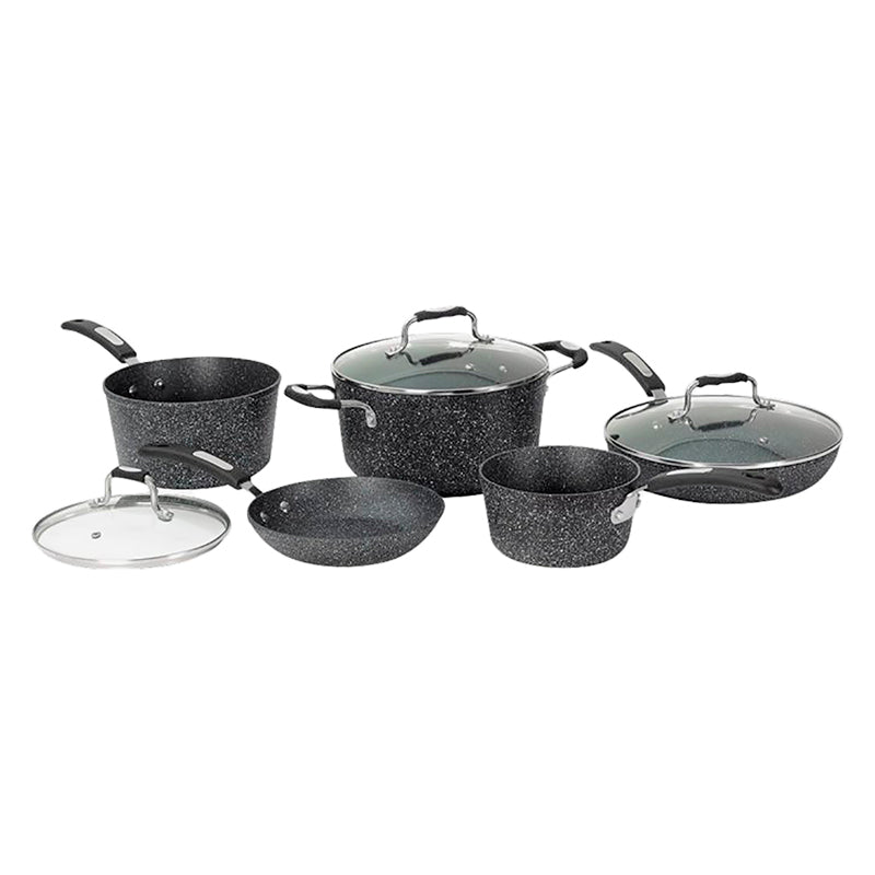 Starfrit The Rock Non-Stick Cookware Set - 8-piece - Black