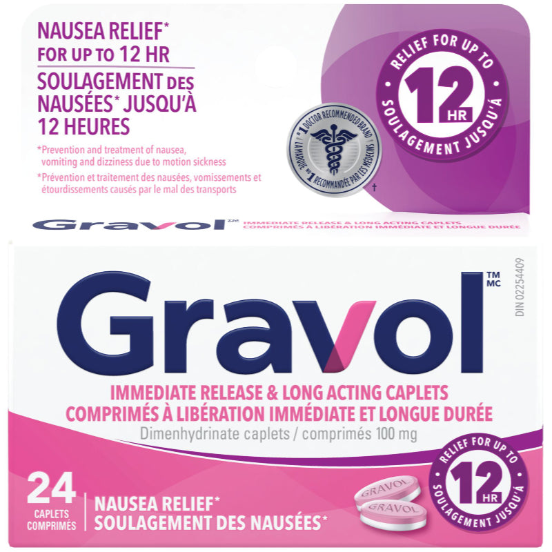 Gravol Dual Relief Long Acting Caplets - 24s