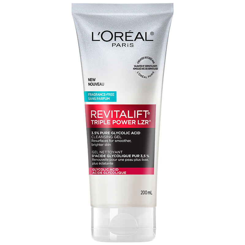 L'Oreal Revitalift Triple Power LZR 3.5% Pure Glycolic Acid Cleansing Gel - 200ml
