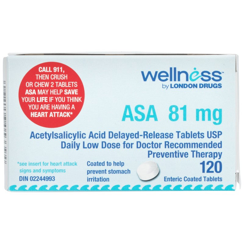 Wellness by London Drugs ASA Daily Low Dose - 81mg - 120s