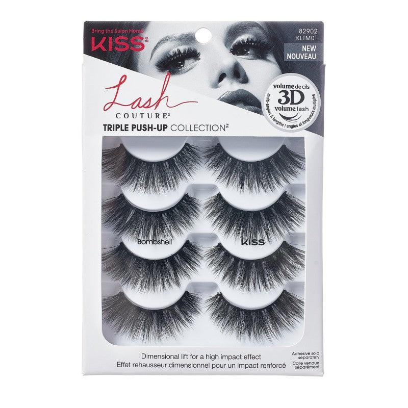 KISS Lash Couture Triple Push-up Collection False Lashes - 4 pairs