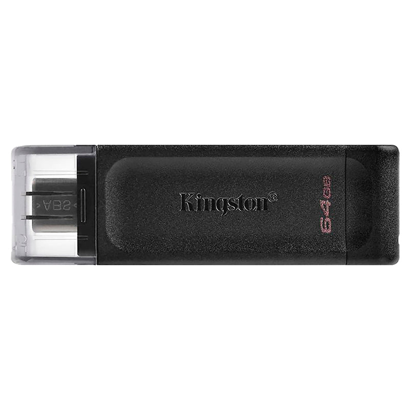 Kingston DataTraveler USB-C Flash Drive - Black - 64 GB - DT70/64GBCR