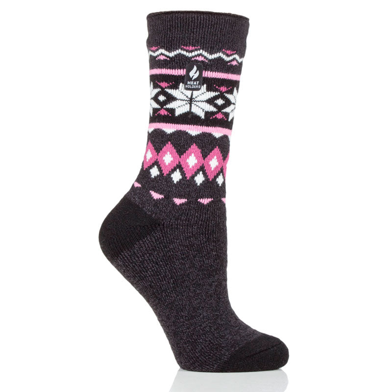 Heat Holders Womens Twist Socks - Black/Charcoal