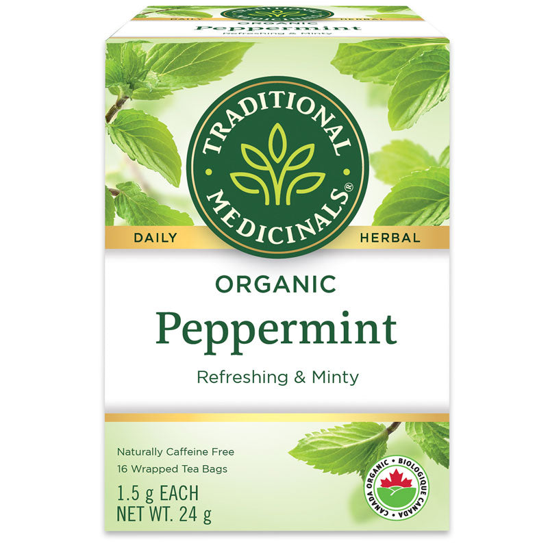 Traditional Medicinals Organic Wrapped Tea Bags - Peppermint - 16's