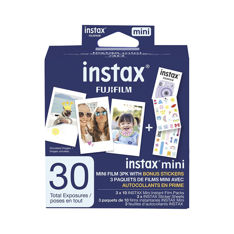 Fujifilm Instax Mini Film with Bonus Sticker Sheets - 30 Exposures