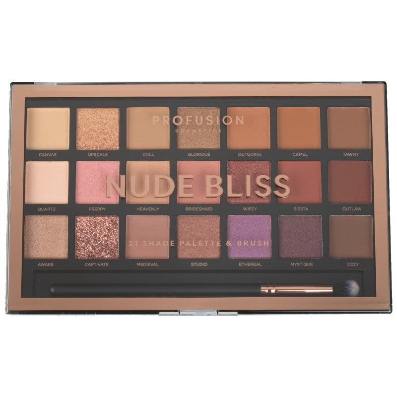 Profusion Cosmetics Eyeshadow Palette - Nude Bliss - 21 colors