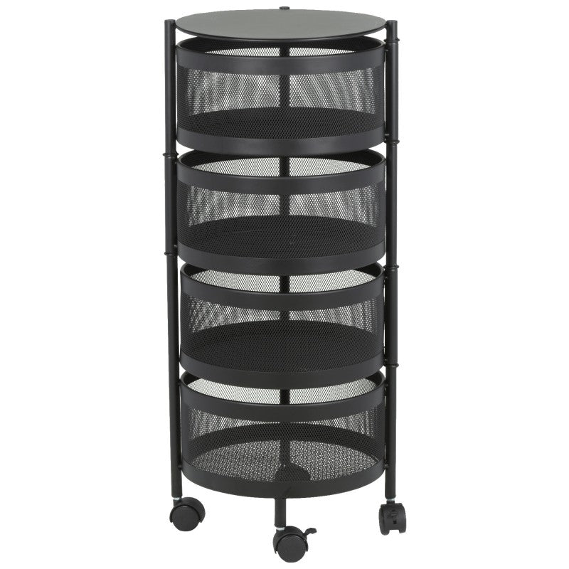 Collection by London Drugs 4-Tier Trolley - Black - Round