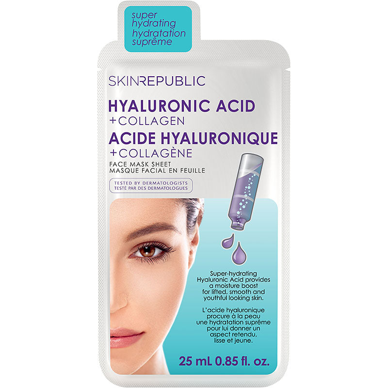 Skin Republic Hyaluronic Acid + Collagen Face Mask Sheet