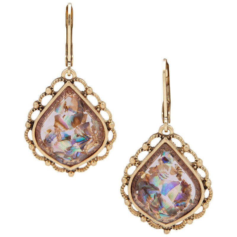 Lonna & Lilly Stone Drop Earrings - Burgundy
