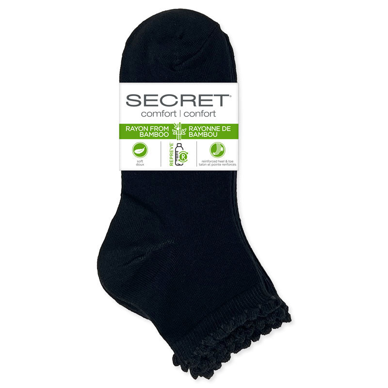 Secret Scallop Bootie Quarter Sock - 3 Pair - 14814A