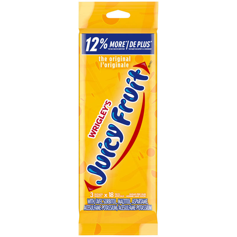 Wrigley Juicy Fruit Yellow Gum - 3 pack