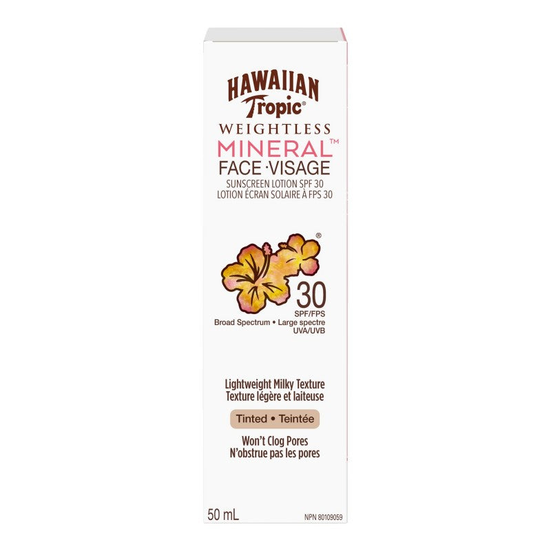 Hawaiian Tropic SPF 30 Weightless Mineral Face Sunscreen Lotion - 50ml
