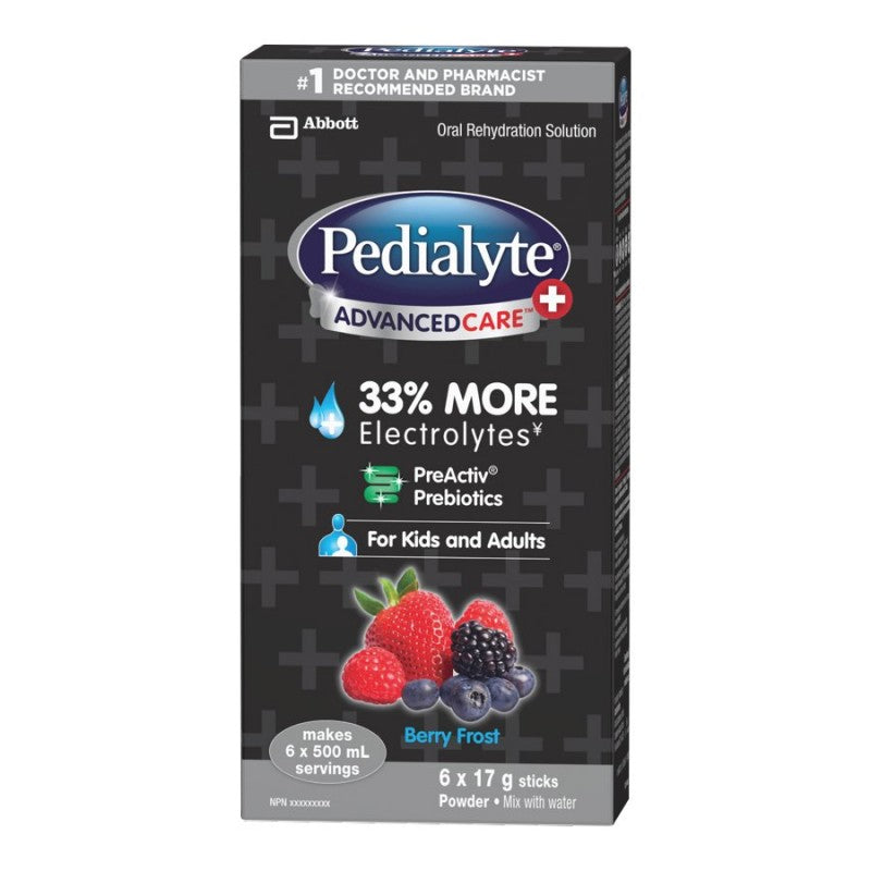 Pedialyte AdvancedCare Plus Powder - Berry Frost - 6 x 17g