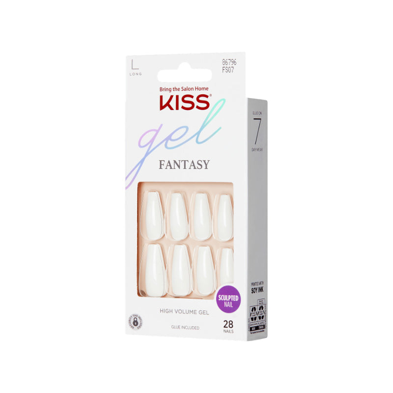Kiss Gel Fantasy Sculpted Nail Set - Long - Coffin - True Color - 28's