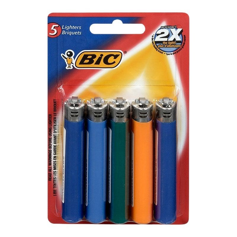 BIC Classic Lighters - Assorted Colours - 5 pack