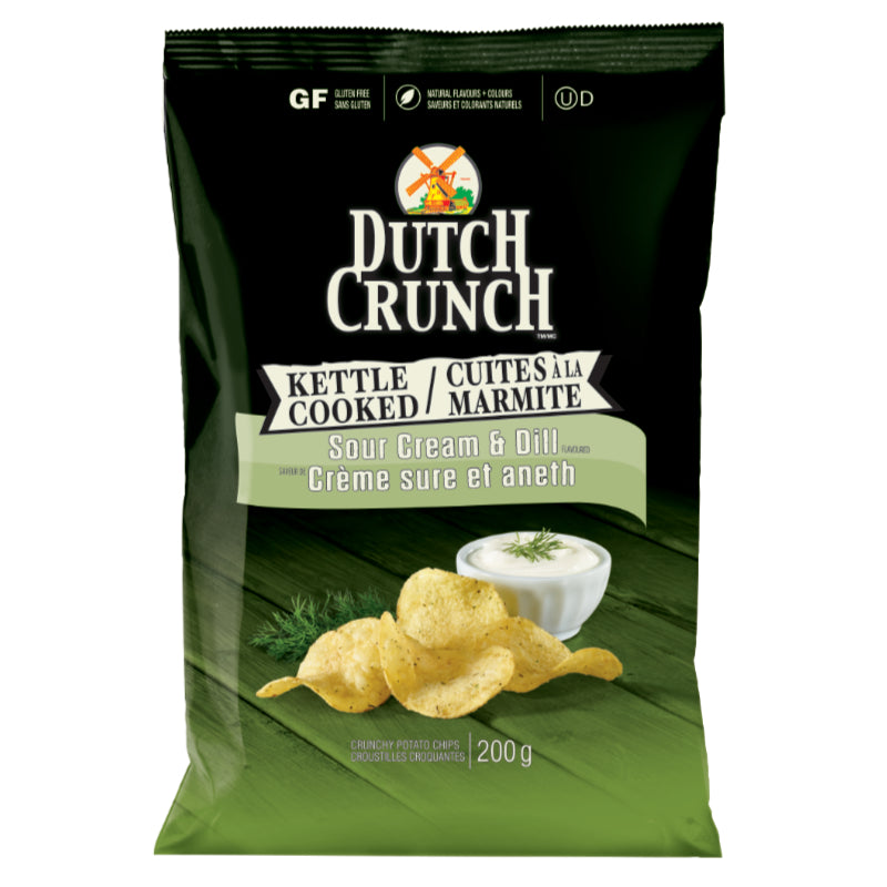 Dutch Crunch Kettle Cooked Potato Chips - Sour Cream & Dill - 200g
